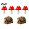 Cute Hedgehog Mushroom Set Micro Landscape Ornaments for Moss Terrariums Fairy Garden Decor, Miniature Supplies Figurine, Mini Statue, Potted Plant &