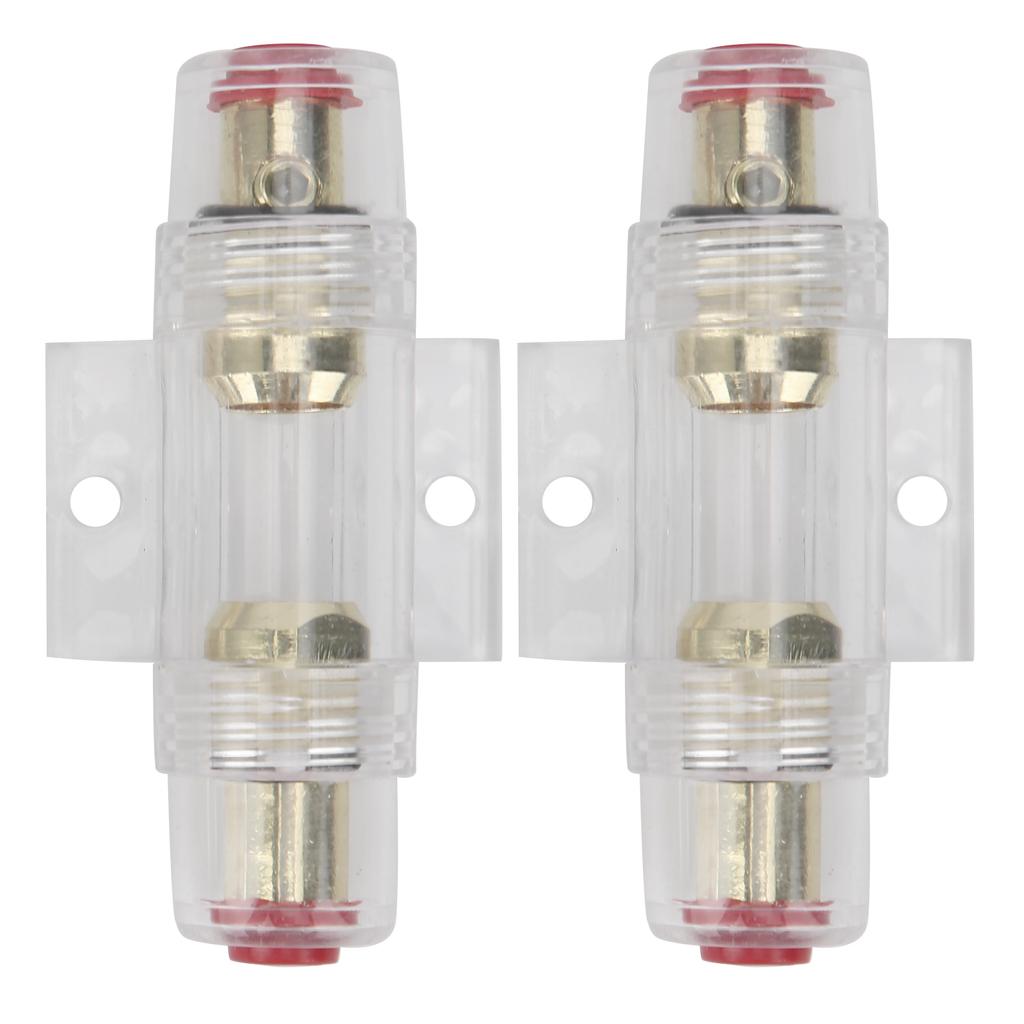 2Pcs Car Audio AGU Fuse Holder W60A 80A Fuses Fuseholder for 4 6 8 Gauge Wire 12?24V