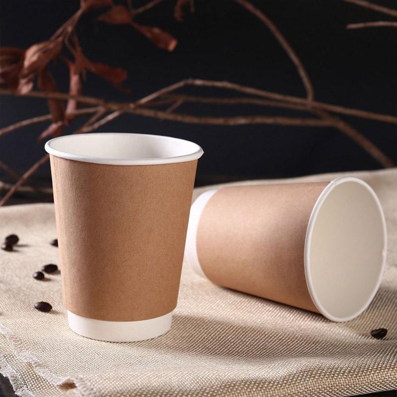Quanshi Lidded Cups, Juice Milk Tea Soy Milk Hot Drink Cups, 400ml, 16-Pack, Disposable Paper Cups for Drinks, Coffee Cups