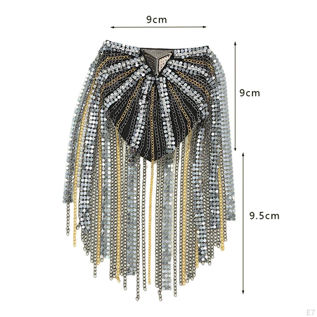 1 Pair Tassel Link Chain Epaulet, Formal Suit Jewelry Decorative Uniform Accessories Shoulder