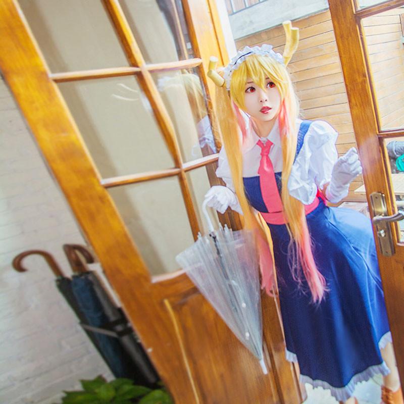 Premium Quality Miss Kobayashi's Dragon Maid Tooru Maid Dress Outfit Cosplay Costume Full Set