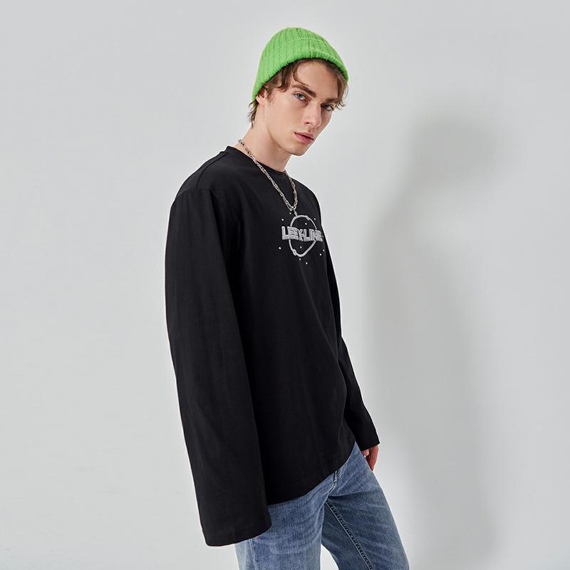 FW23 Comfortable Black Long Sleeve T-Shirt Unisex tops LUT0072353RX00FK11000