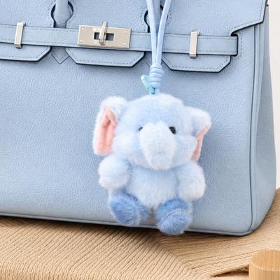 Niedlicher Schwein Plüsch Schlüsselanhänger, Kleines Stofftier Elefant Anhänger für Tasche Rucksack Geldbörse, Kawaii Cartoon Schlüsselring Anhänger, Geschenk für Mädchen Frauen