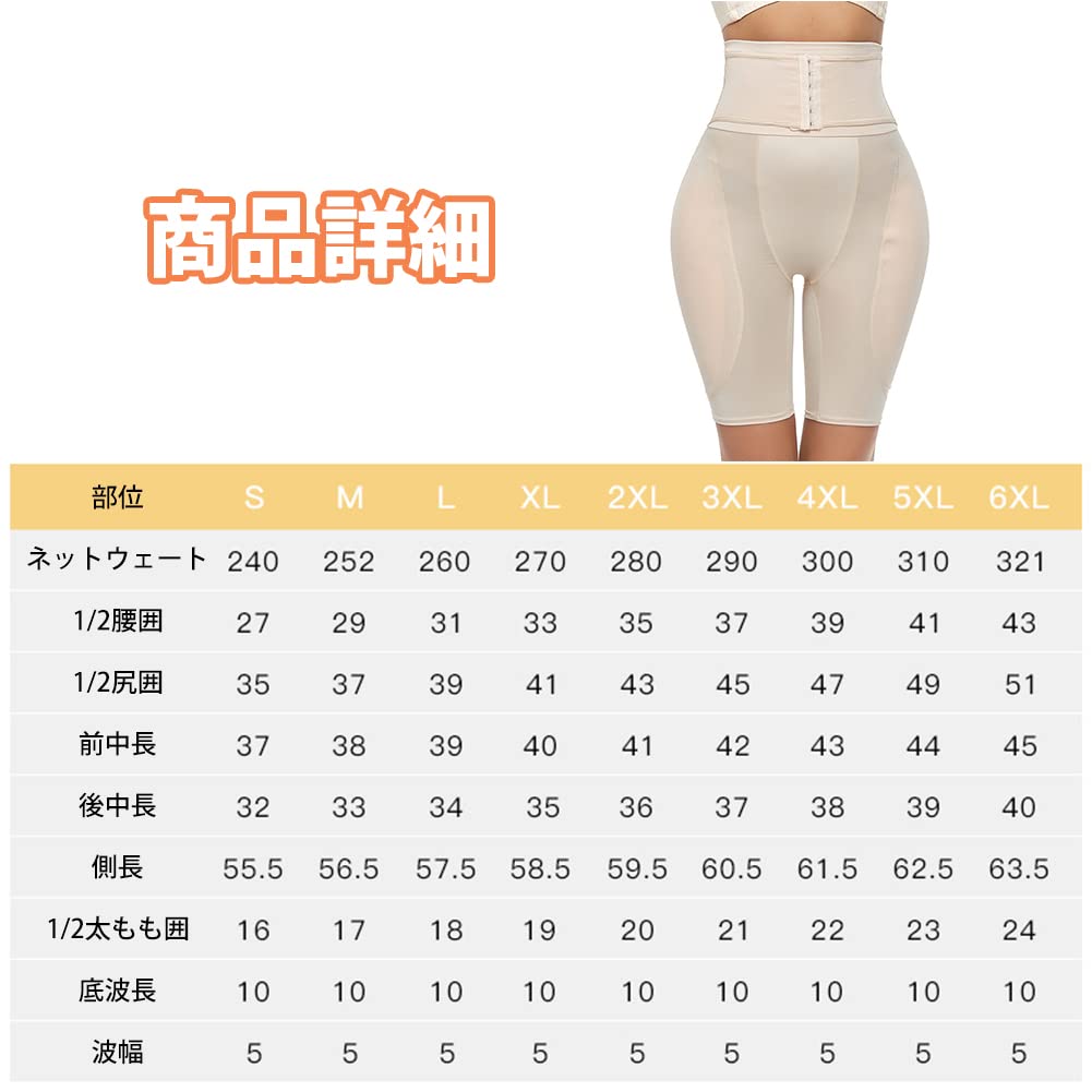 Shorts 3D Padded Pants Shorts for Pelvic High Innerwear for Sizes [PENIOR] Hip-Up Hip-Up Women, Butt-Enhancing, Butt-Shaping, Girdle, Shapewear,
