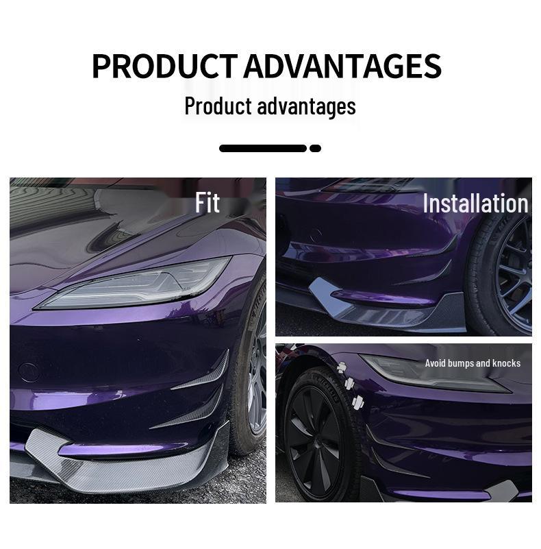2024-2025 Tesla Model 3 Carbon Fiber Front Bumper Wind Deflector