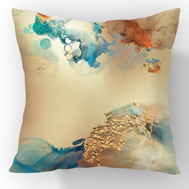 Nordic Gilt Sofa Pillow Short Plush Printed Car Pillow Soft Living Room Decoration Pillow