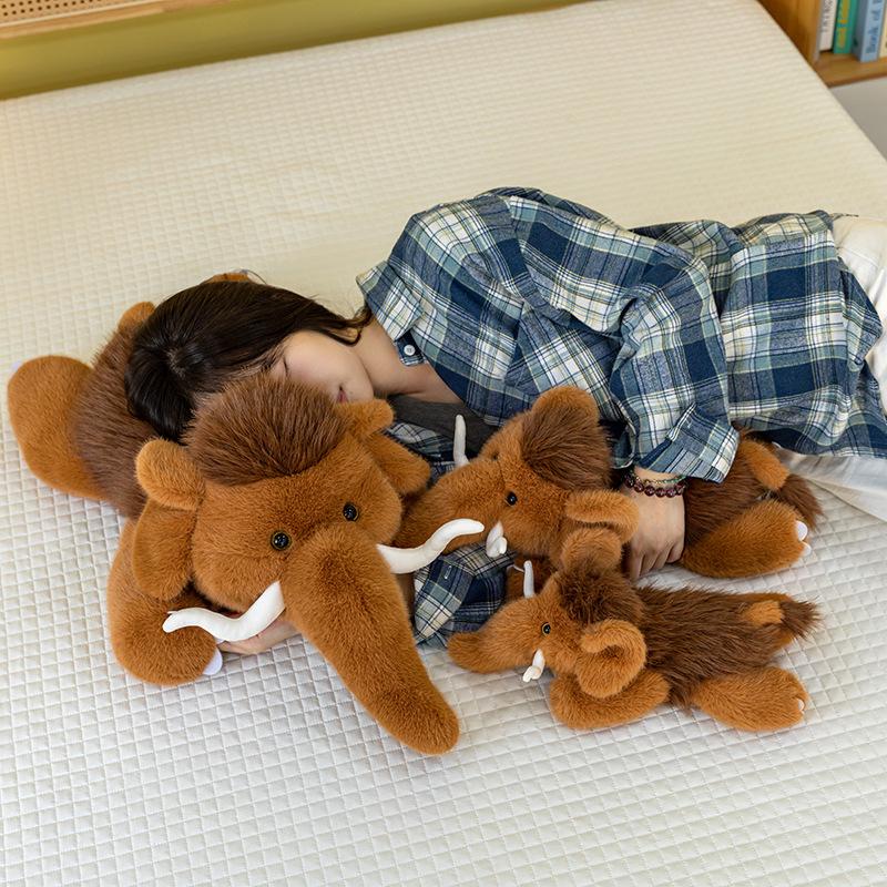 Simulation Mammoth Plush Toy Cute Lying Posture Baby Elephant Table with Doll Doll Machine Exchange