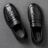 Lazy loafers men's one-pedal Doudou shoes men's casual leather shoes soft soles fashionable trendy non-slip soft soles