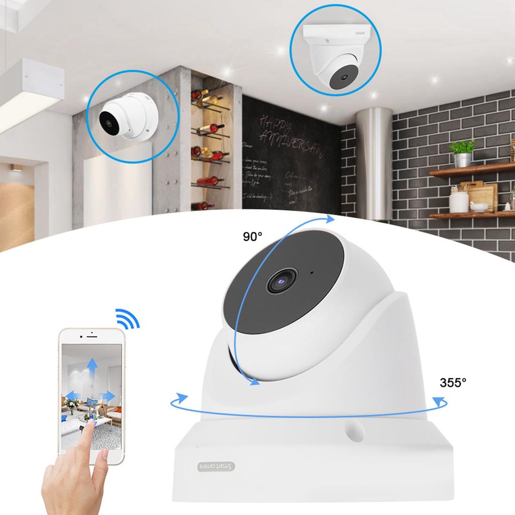 1080P WiFi PTZ Dome Camera Motion Detection 2?Way Audio Infrared Night Vision for Home Security
