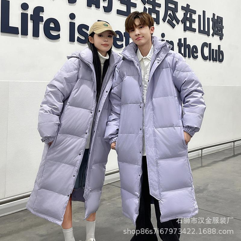 

Новый пуховик мужской зимний парный длинный утолщенный свободный повседневный до колена теплая куртка XXXL