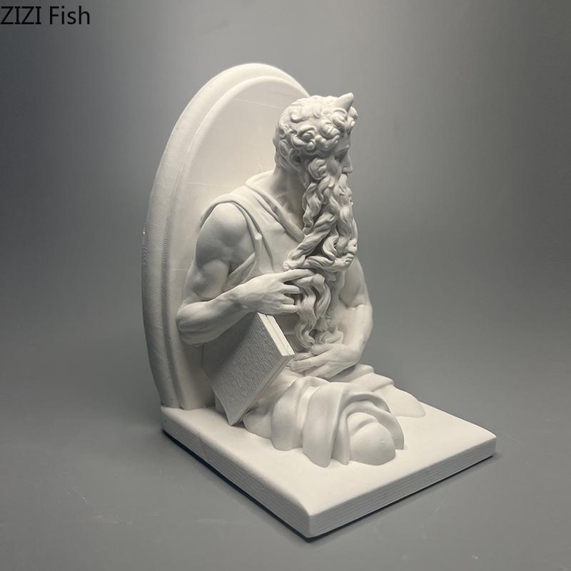 Moses The Prophet Plaster Statue Desk Decoration Artwork Figures Ornaments Moses Characters Sculpture Room Aesthetic Decor