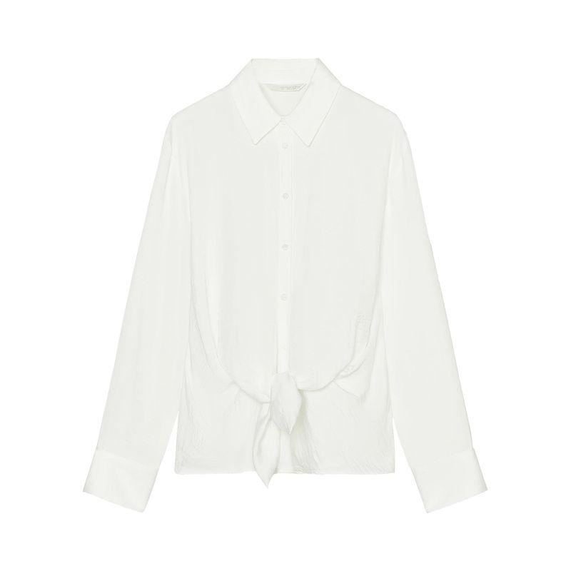 Zaprha 2025 New Arrival Bow Tie Drape Loose Long Sleeves Lapel Casual Shirt Women Easiest for Match Slim Looking 2298057