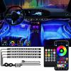 Neon LED Car Interior Ambient Foot Light Kit Accessories RGB Backlight Remote App Music Control Auto Atmosphere Decorative Lamp