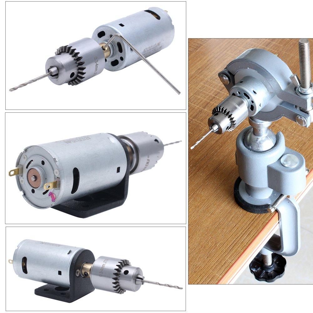 DC 12V Mini Drill Machine Electric Hand Drill Set Wood PCB Press Drilling JT0 Chuck Woodworking Tool Accessories 0.3-4mm