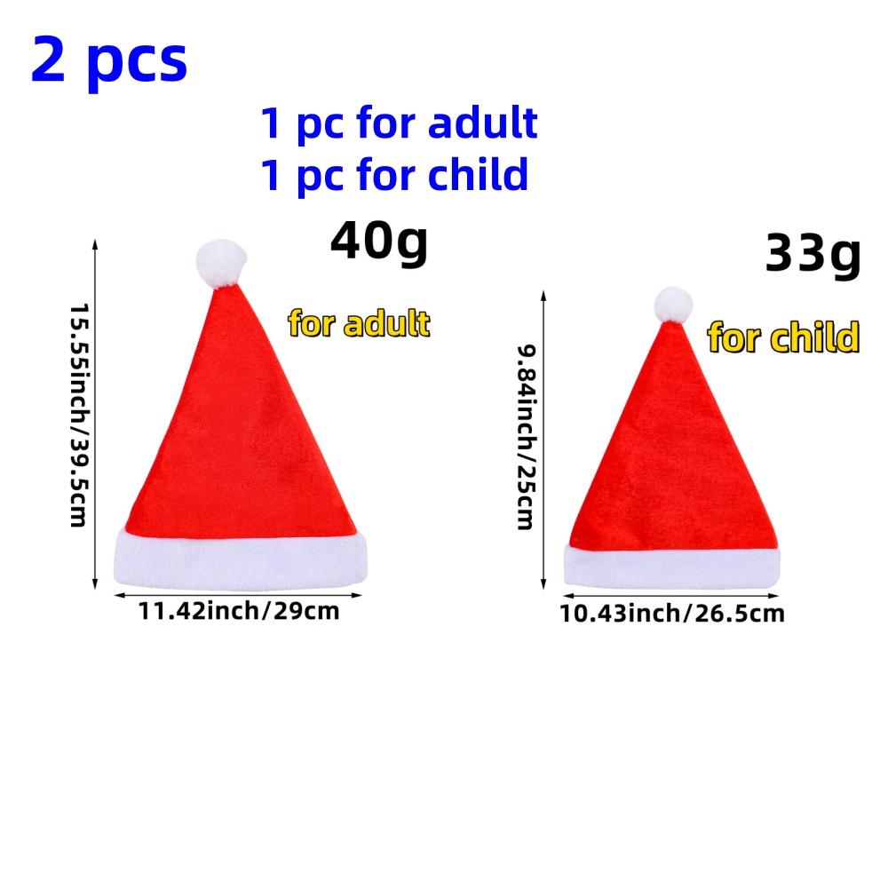

2 pcs Classic Christmas hats, christmas evel decor caps, 1 pc adult hat and 1 pc child s hat, Christmas Decoration, christmas gifts 2 pcs