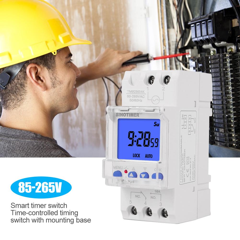 H1# Weekly Programmable Digital Timer Switch Backlit LCD Time Relay DIN Rail Mou
