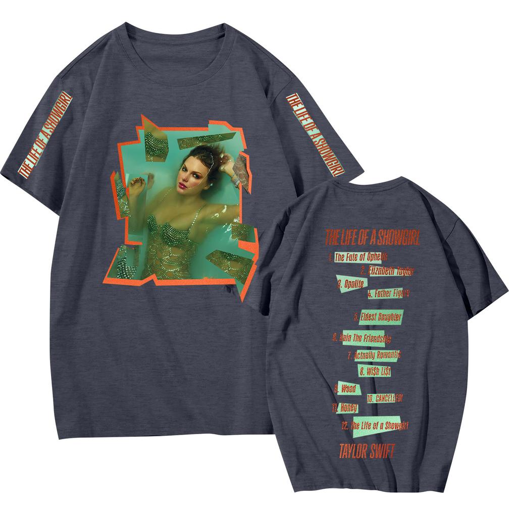 Dámské ležérní tištěné tričko s kulatým výstřihem, svetr s krátkým rukávem