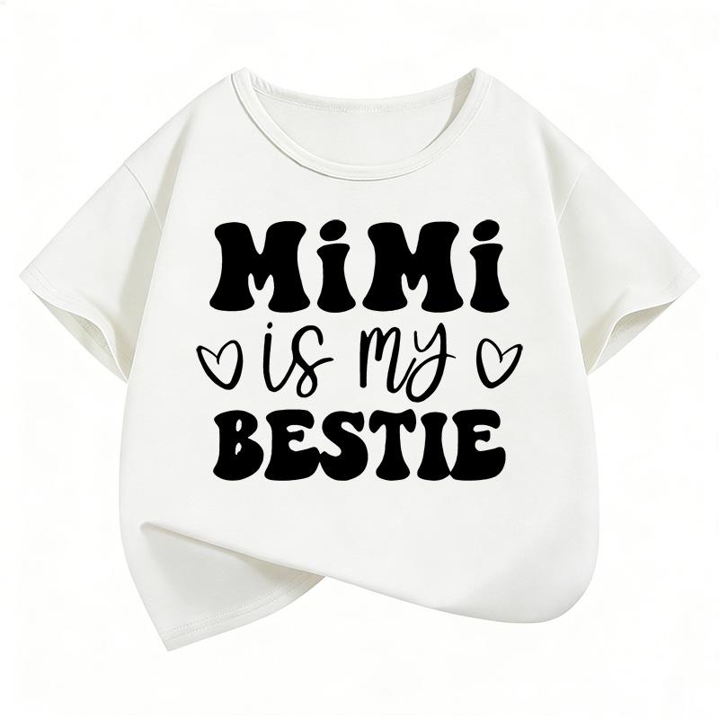 Casual Shirt Mimi Is My Bestie Letter Printed T Shirts Kids Childrens Tshirt Boys Girls Summer Spring Top Tee Shirt