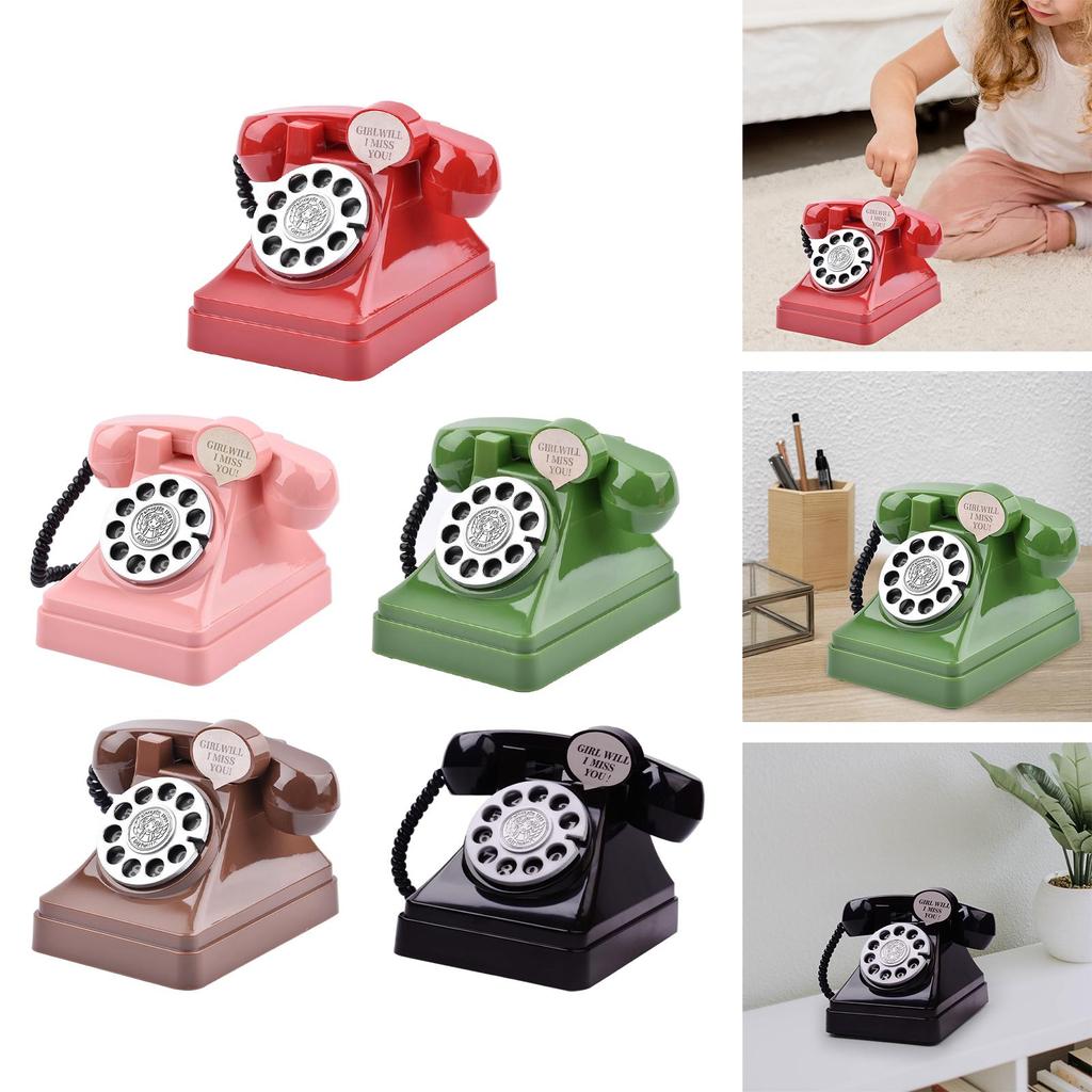 Retro-Telefon-Sparschwein, Ornamente, Cartoon-Wechselbehälter, Telefon, Geldsparbox für Wohnzimmer, Zuhause, Schreibtisch, Schlafzimmer, Regal