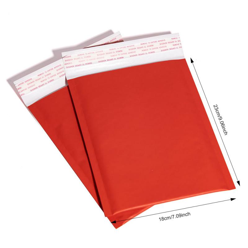 10PCS Red Waterproof Kraft Paper Bubble Mailer Express Clothes' Packaging Foam Self-Adhesive Envelope Bag