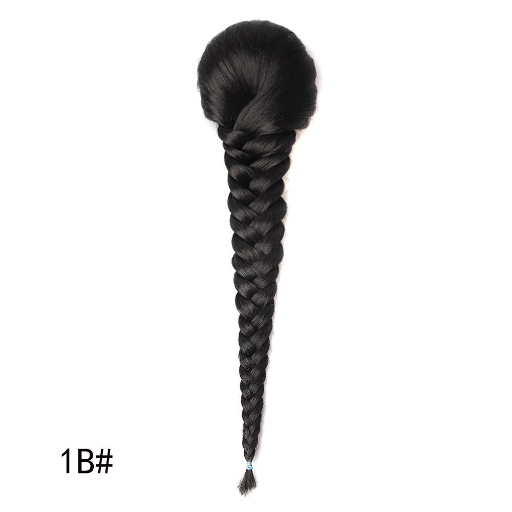 Jeedou Ponytails Hair Braided Plaited Fishtail Fishbone Drawstring Ponytail Extension Rainbow Colorful Chignon Hairpiece