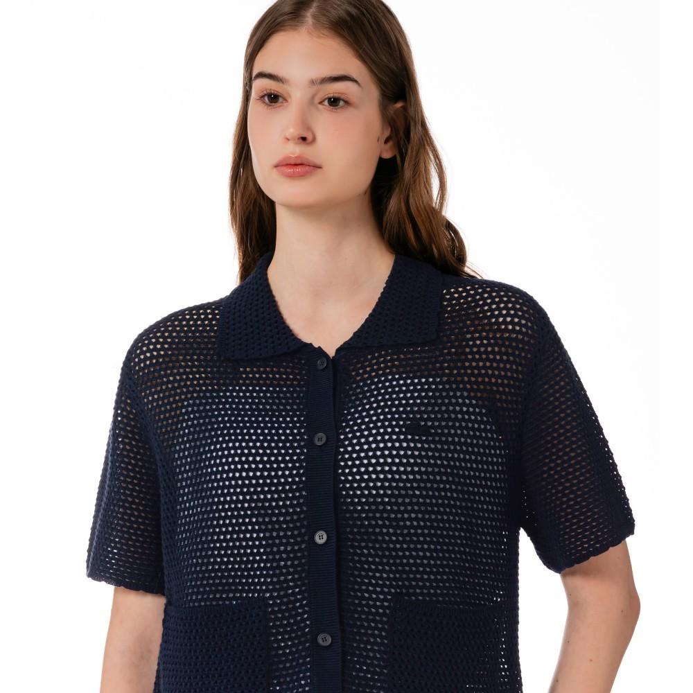Lacoste Women's Crocheted Short Sleeve Cardigan AF301E-56G166