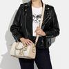 New COACH Jacquard Fabric With Cow Leather Handbag Boston, Shoulder Bag, Crossbody Bag Medium Size Women's Pink CA117-B4UDK