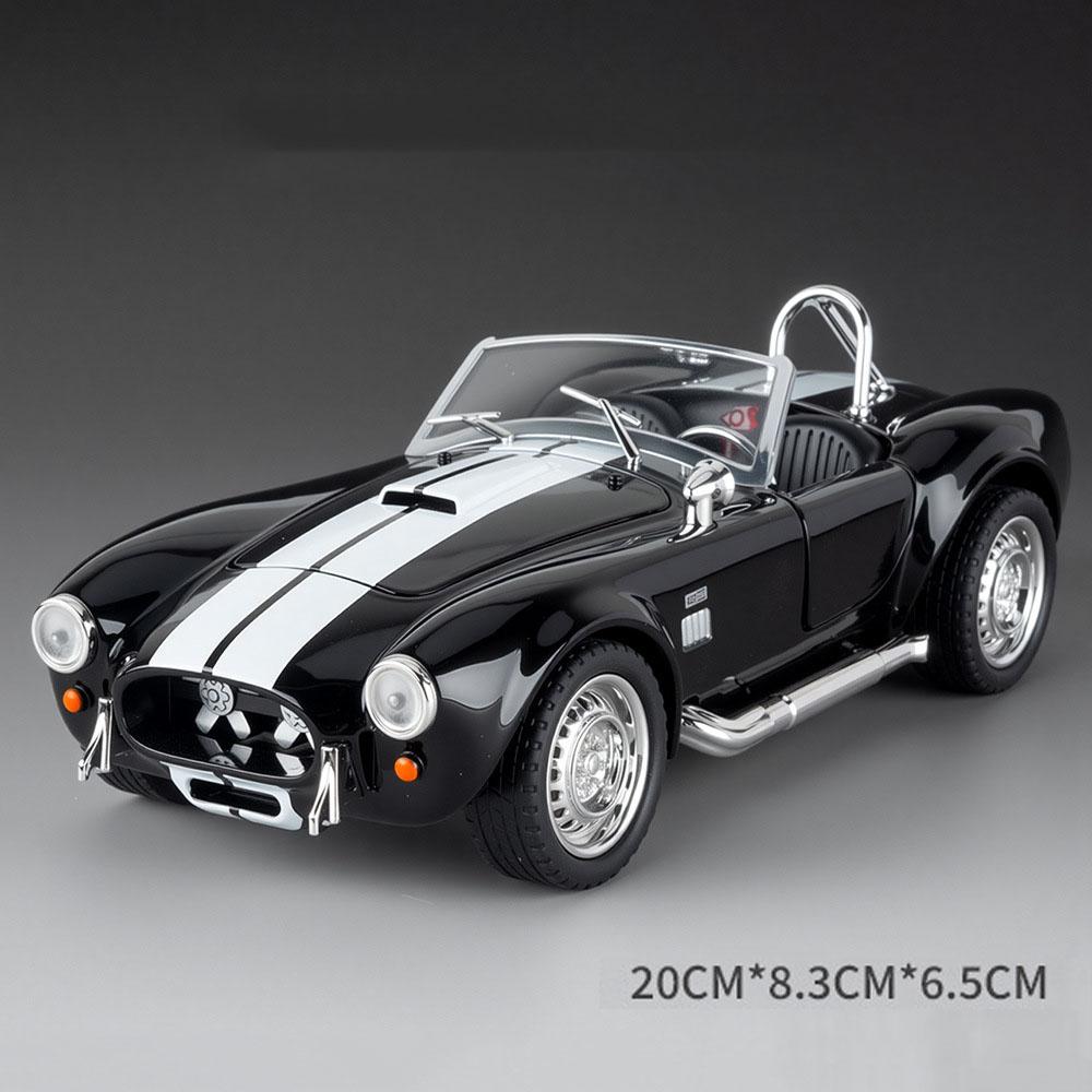 

1:22 Cobra Alloy Car Diecast Miniature Toys Model Doors Opened Sound Light Pull Back Front Wheel Steering Vehices Gifts for Boys
