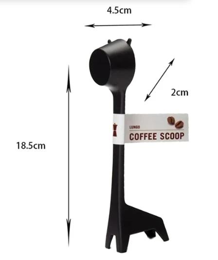 

Кофейная ложка в форме жирафа с рисунком, милый дизайн, черный порошок, количественные ложки с длинной ручкой, пластиковые кофейные ложки, кухонный декор