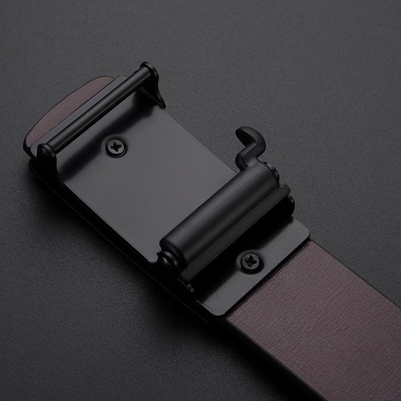 Belt Men'S Classic Automatic Buckle Men'S Belt Pu Belt Body Smooth Buckle Business Belt Men'S Belt