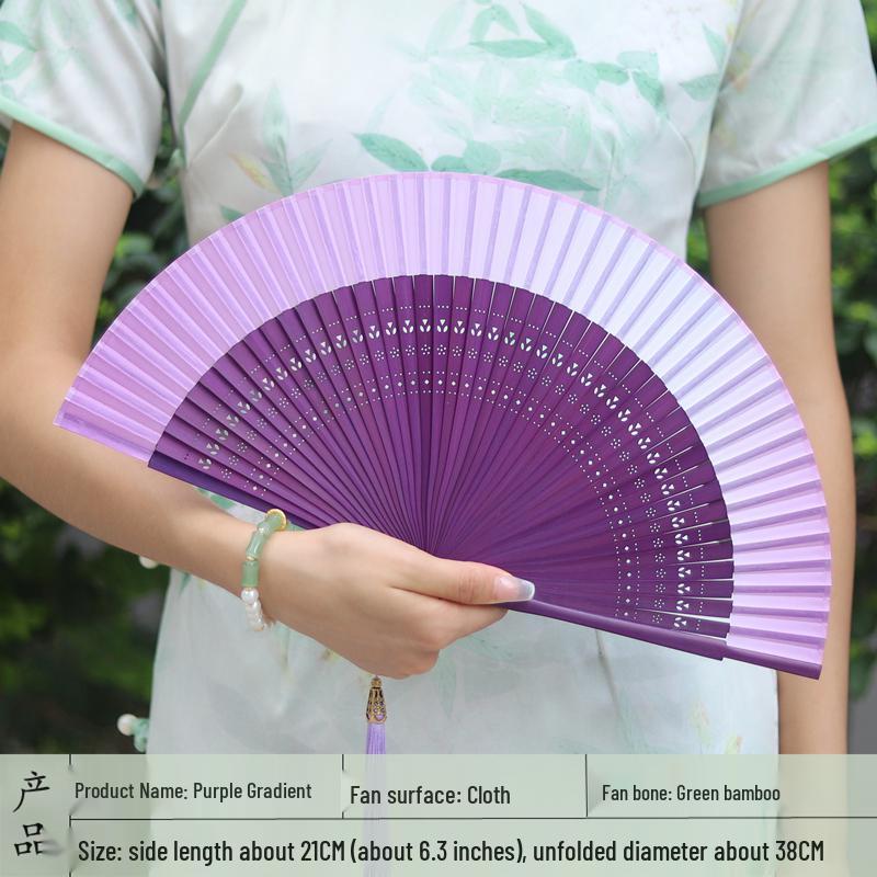 Red Ancient Style Chinese Folding Dance Fan - Easy To Open & Close, Perfect for Hanfu, Cheongsam, and Runway Shows