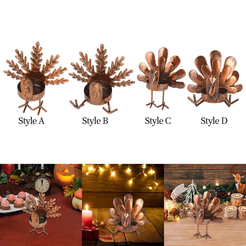 Elegant Turkey Candle Holder for Thanksgiving Decor - Stylish Table Centerpiece Fall Festivities