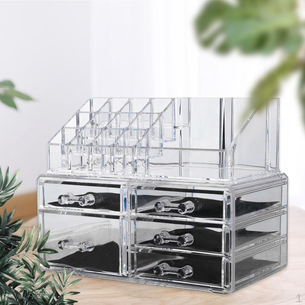 

Makeup Organizer Cosmetic Case Brushes Storage Bathroom
