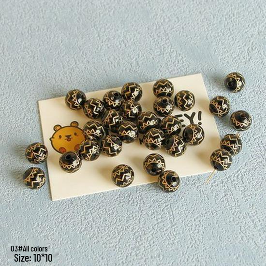 Retro 02 Gilded Beads: Transparent White Beading for DIY Jewelry & Accessories