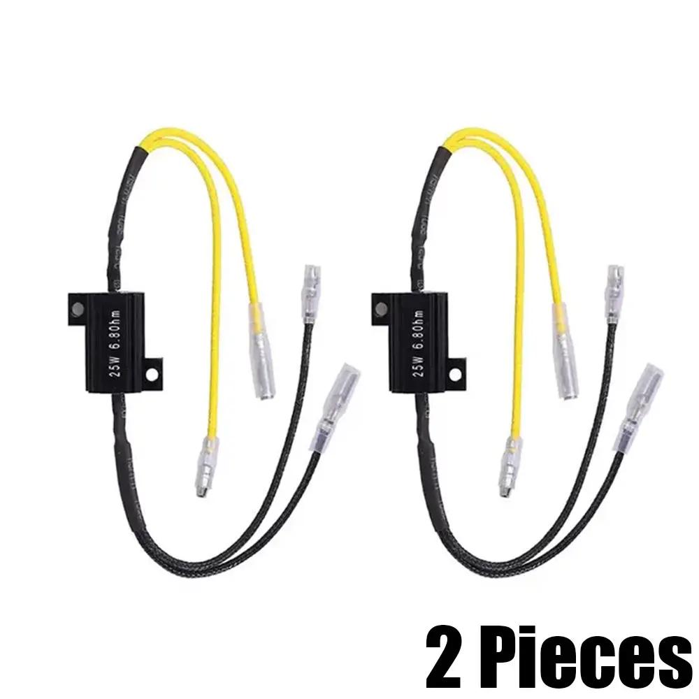 2pcs Motorcycle 25W 6.8Ohm Indicator Lamp Fault Repair Decoder Turn Signal Light Load Decoding Resistor Motorbike Accessories