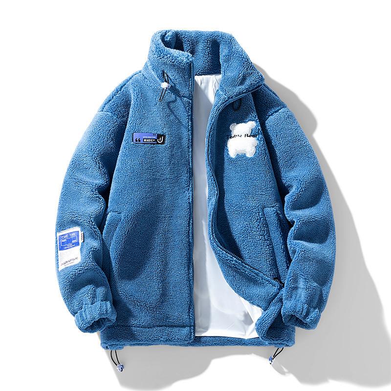 Lamb Wool Padded Jacket Men's Autumn and Winter Thickened Stand-up Collar Padded Jacket Winter Couple Padded Jacket