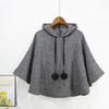 Cloak, Shawl, Women's Clothing, Pullover, Hooded, Korean Version, Thousand Bird Plaid Top, Oversized Loose Bat Shirt