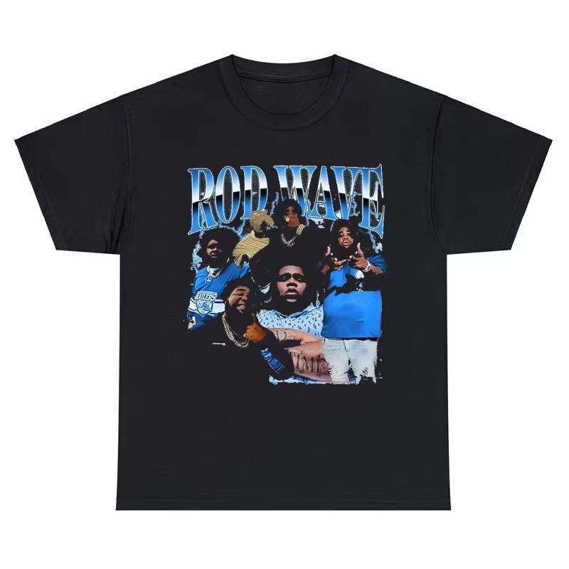 Rod Wave Graphic T-shirt Hip Hop Rapper Poster Print Shirt Cotton Daily Casual Short Sleeve Tees Men Oversized Streetwear Tops