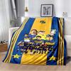 Everton De Viña Del Mar Football Club Player Collage Logo Print Soft Flannel Throw Blanket Blue Yellow Warm Sofa Bed Cover For Soccer Fans