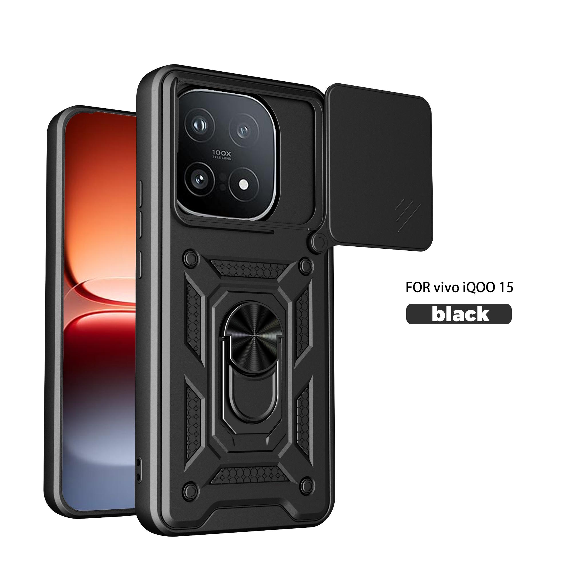 For Vivo iQOO 15Case Vivo iQOO 13 Cover Vivo iQOO 15 13 Magnetic Ring Holder Armor Phone Case Slide Camera Protect Back Cover vivo iQOO 13