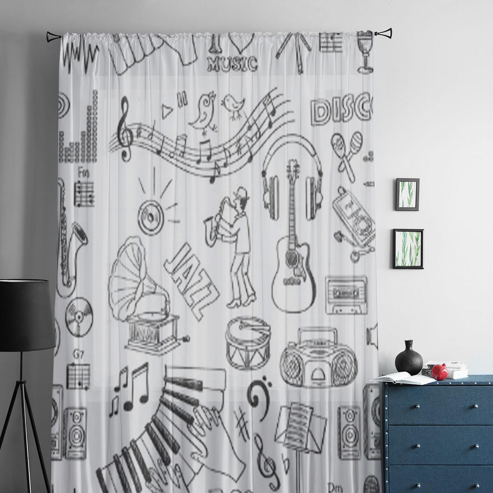 Музыкальные тюлевые шторы для гостиной — фото 4