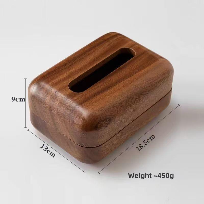 Retro Living Room Solid Wood Paper Box Wooden Tissue Box Table Desktop Storage Bathroom Home Decoration Tissue Case
