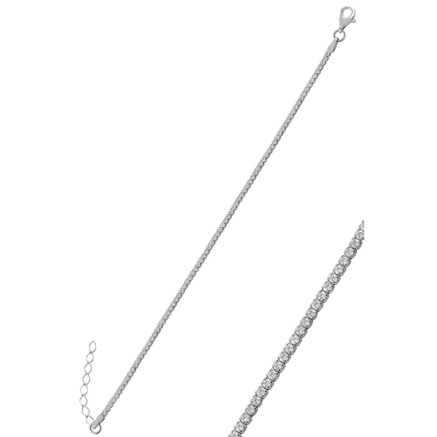 

Silver White Gold Ripped Diamond Model Zircon Stone Waterway Bracelet золотой