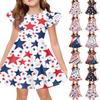 Girls' Summer Princess Dress - A-Line T-Shirt Dress Independence Day