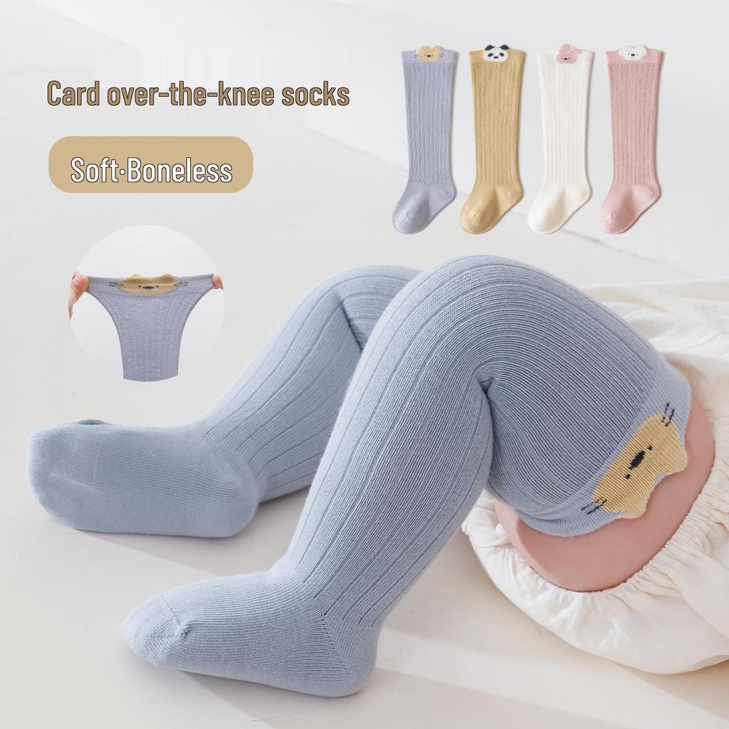 Newborn Non-Binding Knee-High Cotton Socks for Spring and Autumn