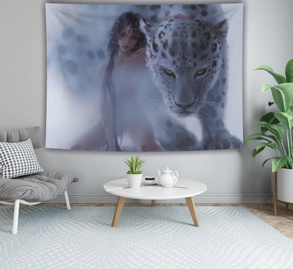 Sexy Girl Cartoon Home Mural Decoration Kawaii Japanese Anime Print Tapestry Living Room Bedroom Background Cloth Tapiz