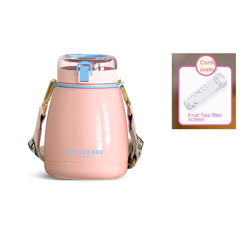 Cute 304 Stainless Steel Dudu Cup Vacuum Cup 1000ml Large Capacity Kettle Cup with Straw Pot Belly Thermos Cup