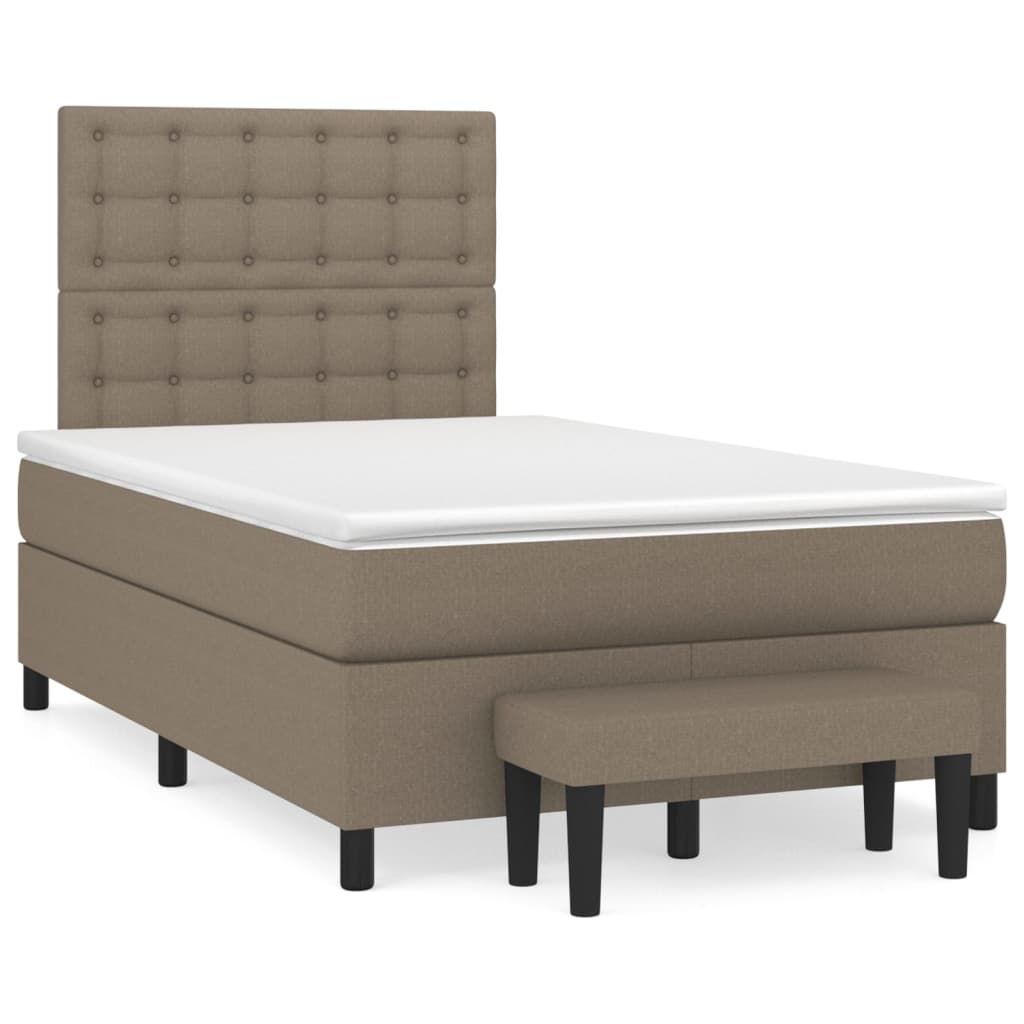 Vidaxl Letto Continentale Con Materasso, Taupe, Tessuto, 120X200 Cm