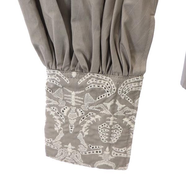 unused SHIROMA Striped tiered Long sleeve Cut FREE gray shirt Women Used