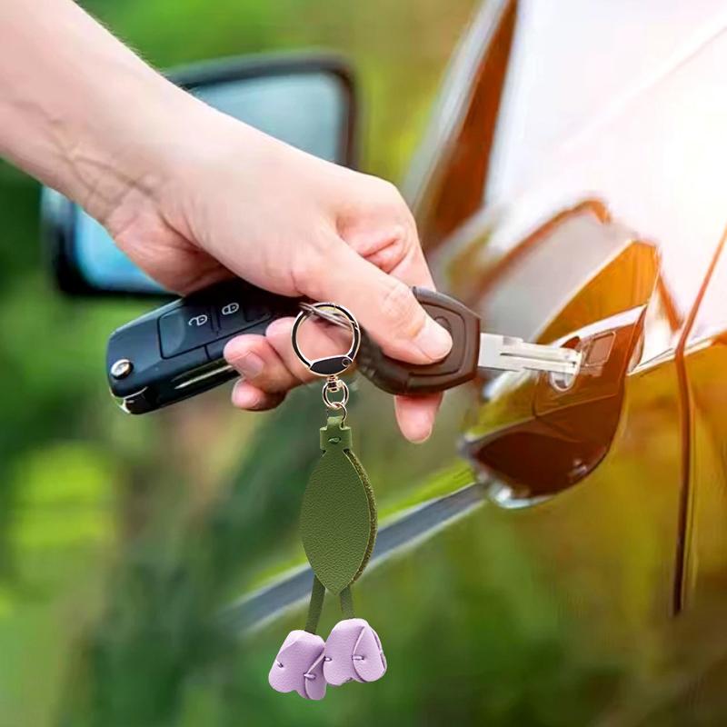 1PC Bag Pendants Fashion Floral Shape Clothing Accessories Keychains Bag Charms Tulip Shape High-End Multicolor